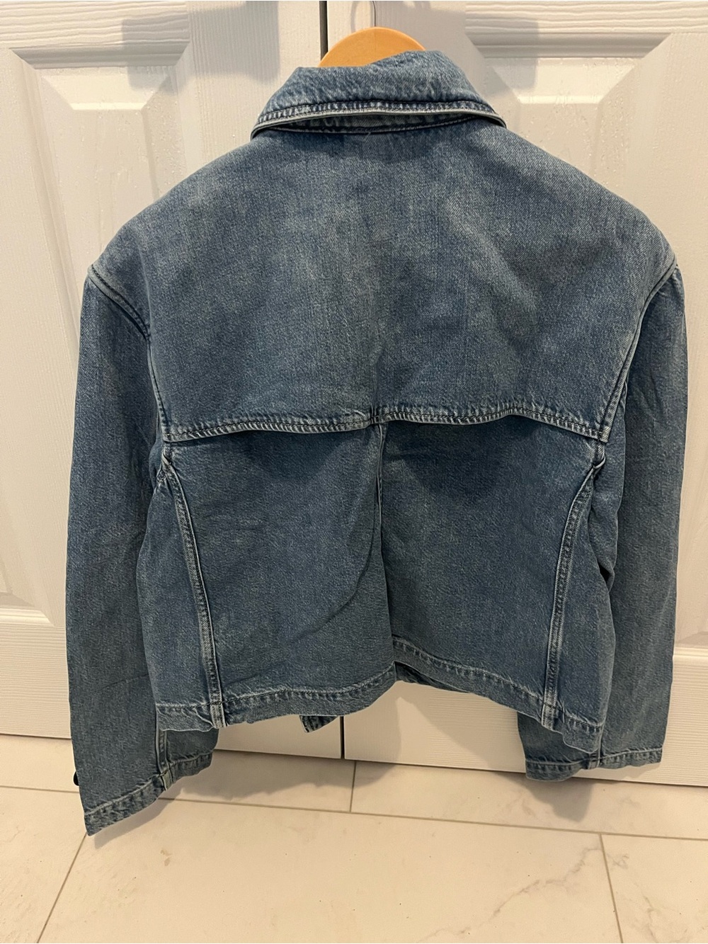 GAP Double-Breasted Denim Jacket - Blue - Picture 2 of 7